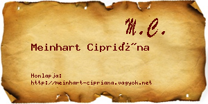 Meinhart Cipriána névjegykártya